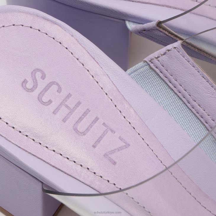 Schutz N42F122victoria nappa deri ve vinil sandalet dumanlı üzüm