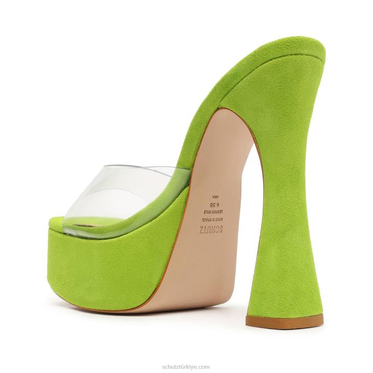 Schutz N42F128haila vinil ve süet sandalet parlak yaprak
