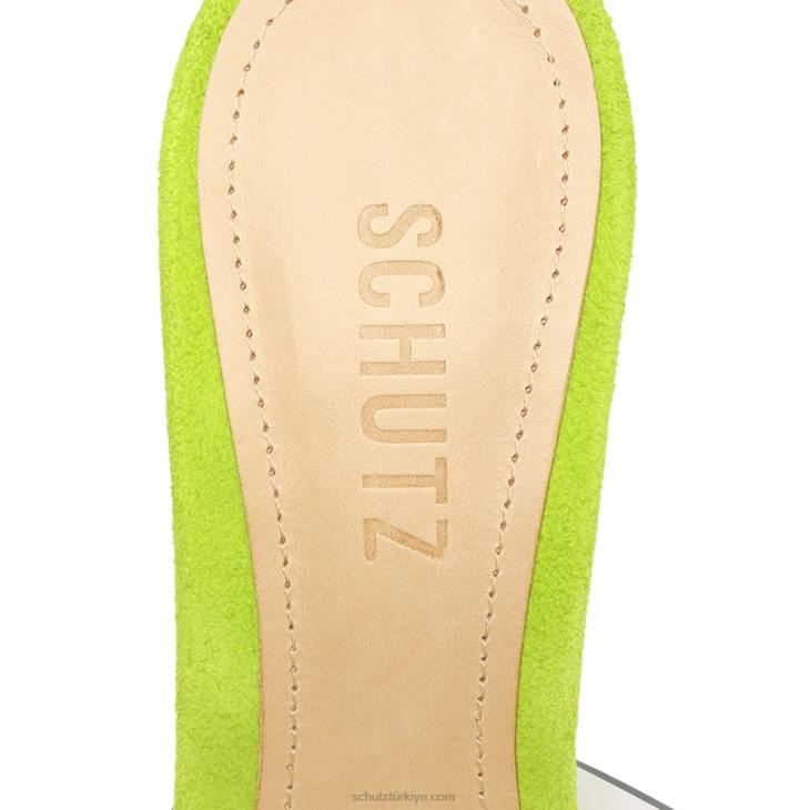 Schutz N42F128haila vinil ve süet sandalet parlak yaprak