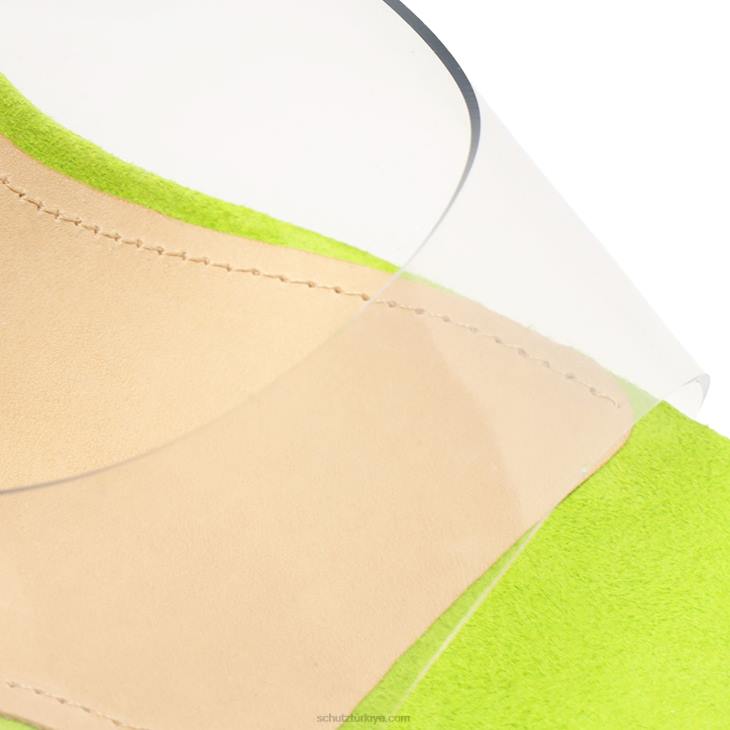 Schutz N42F128haila vinil ve süet sandalet parlak yaprak
