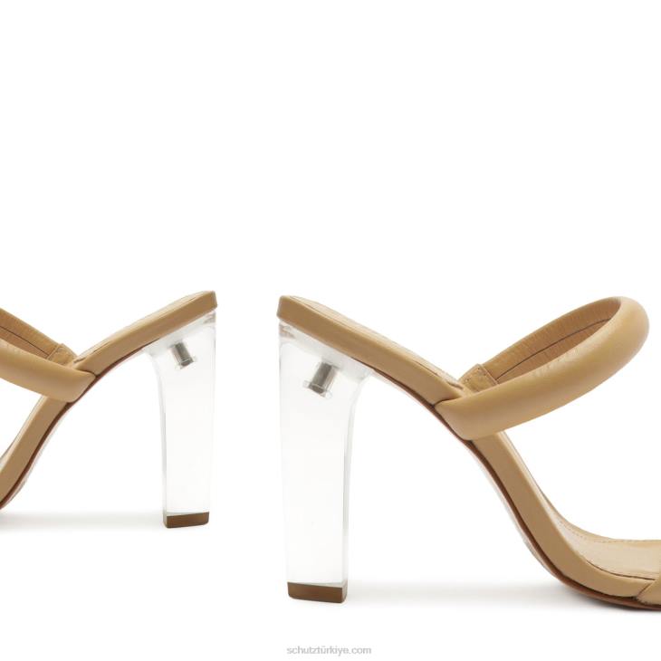 Schutz N42F12ully akrilik napa deri sandalet açık bej