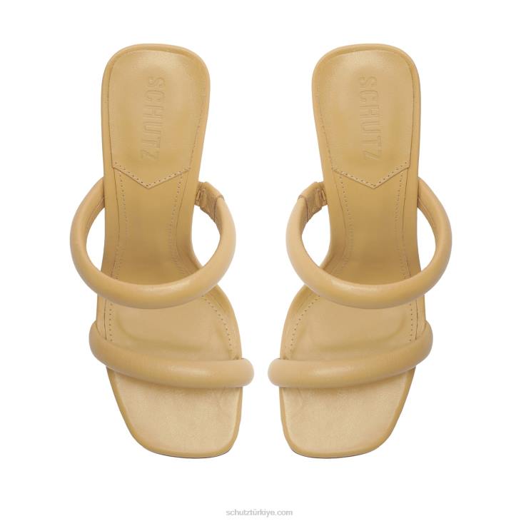 Schutz N42F12ully akrilik napa deri sandalet açık bej