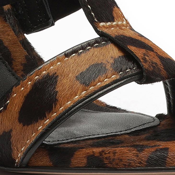 Schutz N42F133chantelle leopar desenli deri sandalet doğal yılan