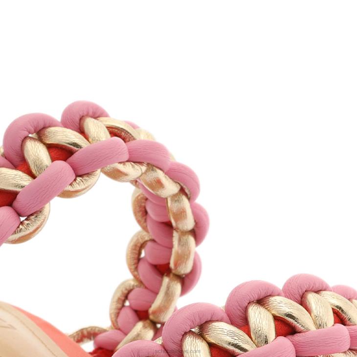 Schutz N42F138juliet orta süet ve deri sandalet mercan