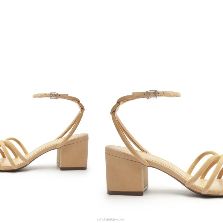 Schutz N42F14rachel blok deri sandalet açık bej