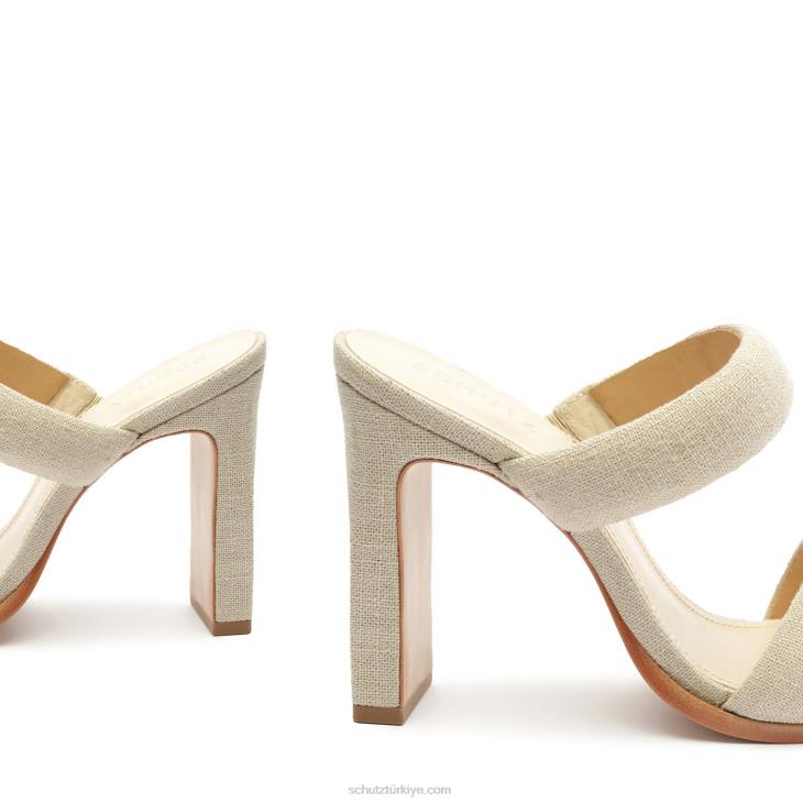 Schutz N42F17mully kumaş sandalet ham fildişi