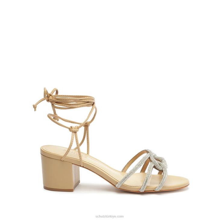 Schutz N42F18joane orta köpük ve kristal sandalet altın