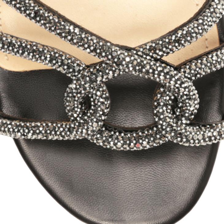 Schutz N42F19joane orta köpük ve kristal sandalet siyah