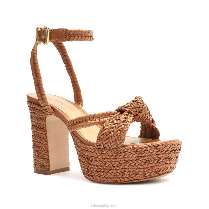 Schutz N42F1kareena platform napa deri sandalet kahverengi