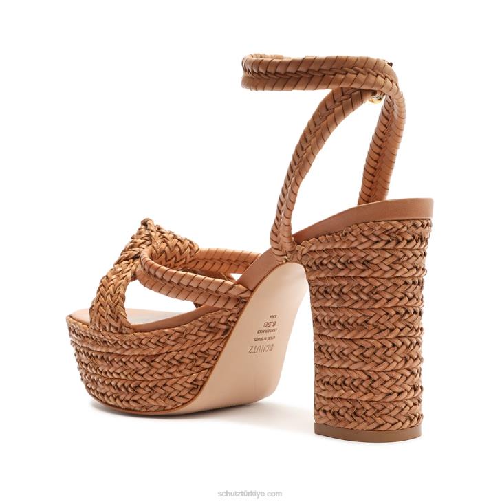 Schutz N42F1kareena platform napa deri sandalet kahverengi