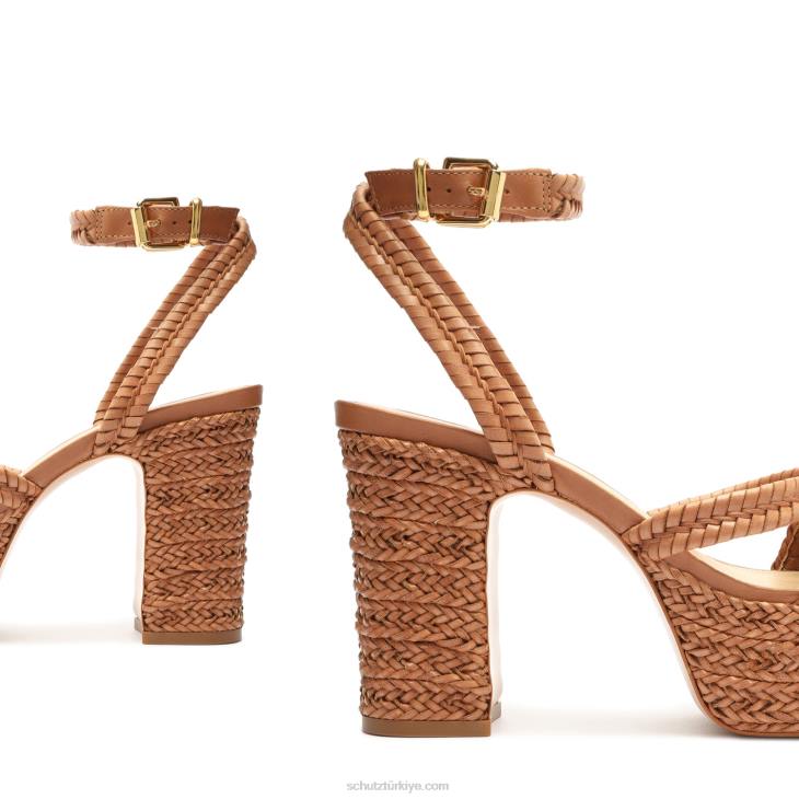 Schutz N42F1kareena platform napa deri sandalet kahverengi