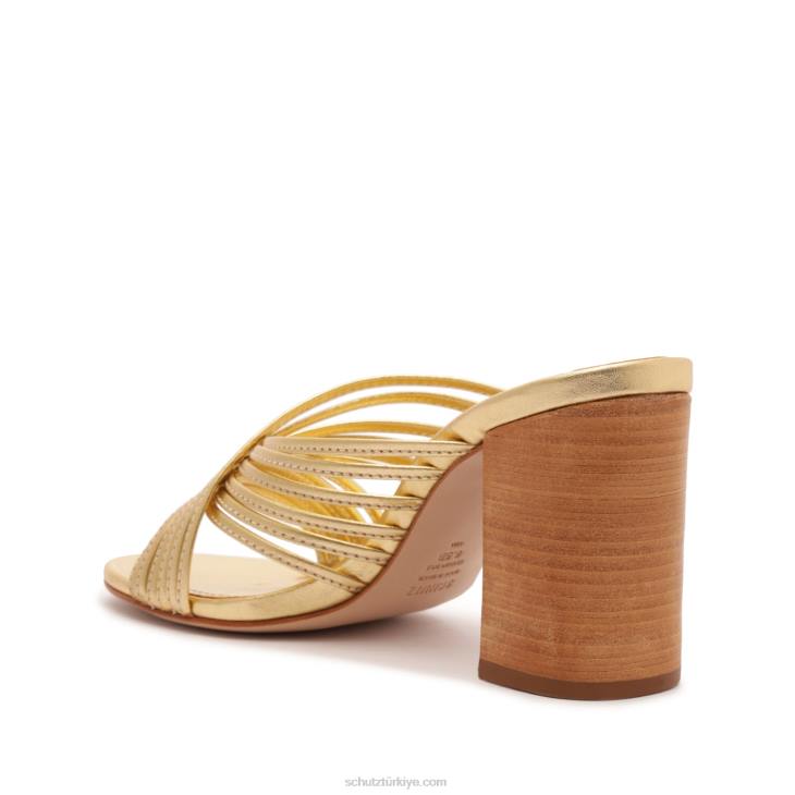 Schutz N42F200evangeline metalik deri sandalet altın