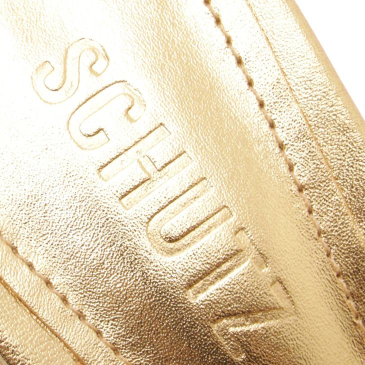 Schutz N42F200evangeline metalik deri sandalet altın