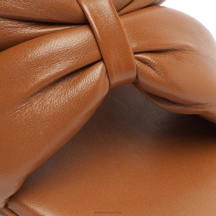 Schutz N42F207peri orta napa deri sandalet yeni ahşap