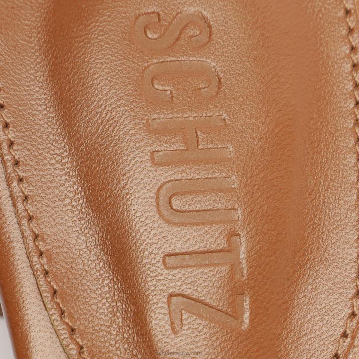 Schutz N42F207peri orta napa deri sandalet yeni ahşap