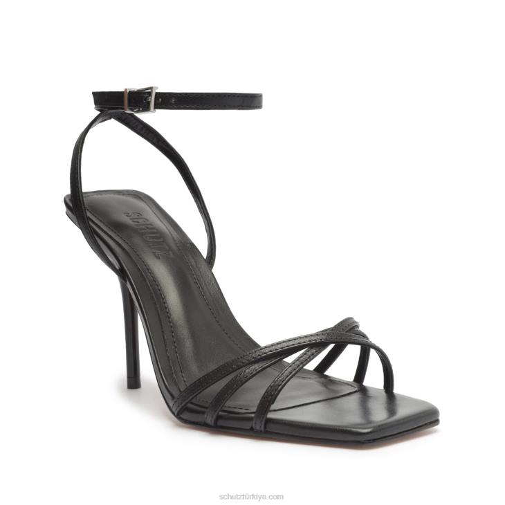 Schutz N42F213amelia kare napa deri sandalet siyah