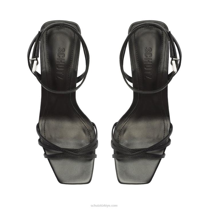 Schutz N42F213amelia kare napa deri sandalet siyah