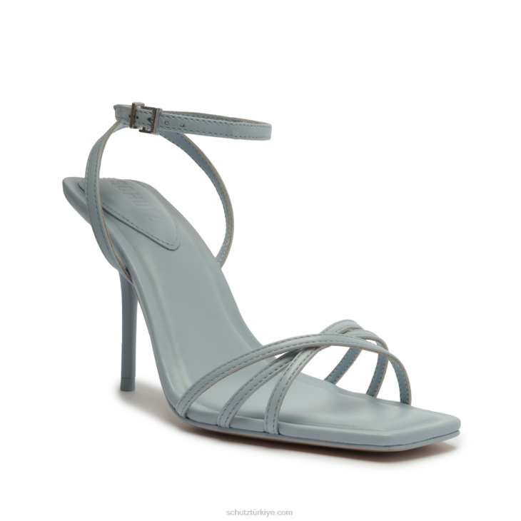 Schutz N42F214amelia kare napa deri sandalet gökyüzü yolu