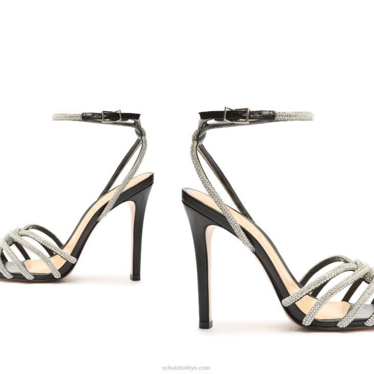 Schutz N42F230rachel glam nappa deri sandalet siyah