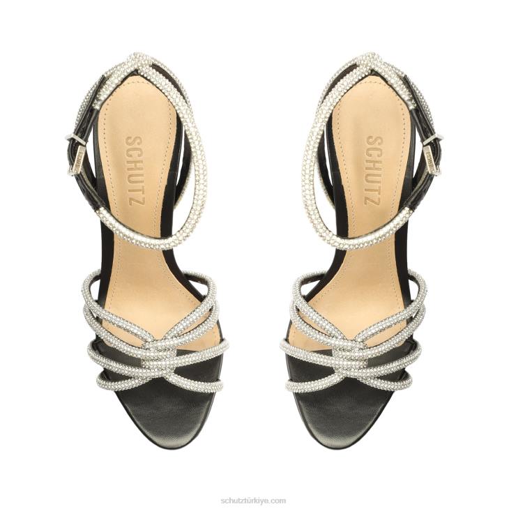 Schutz N42F230rachel glam nappa deri sandalet siyah