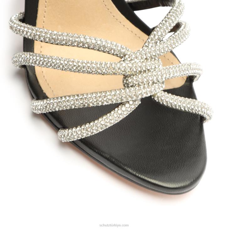 Schutz N42F230rachel glam nappa deri sandalet siyah