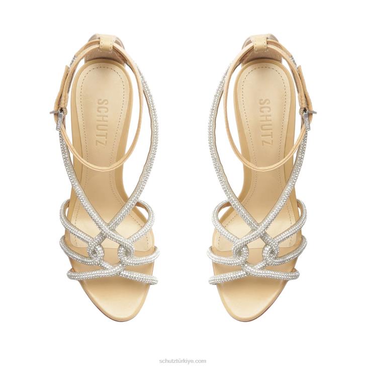 Schutz N42F232joane nappa deri sandalet altın