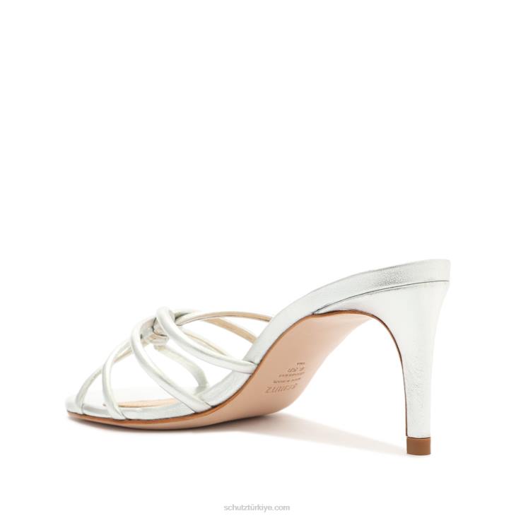 Schutz N42F234rachel gündelik metalik deri sandalet gümüş