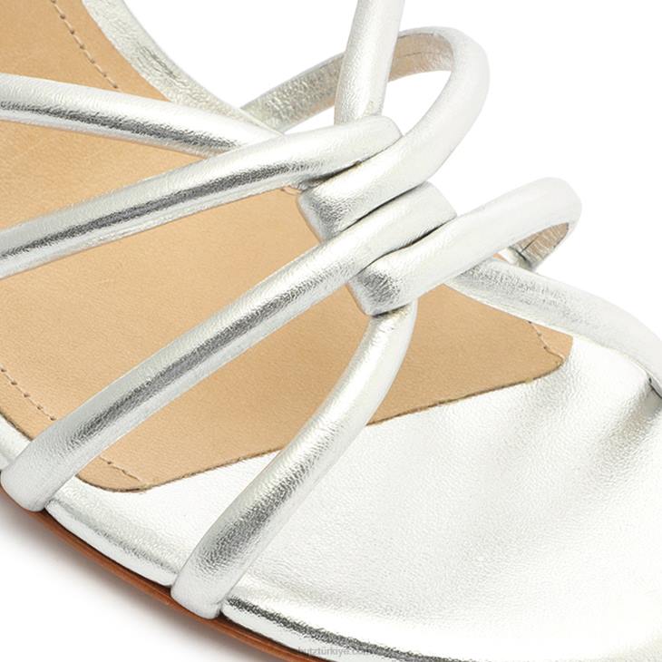 Schutz N42F234rachel gündelik metalik deri sandalet gümüş