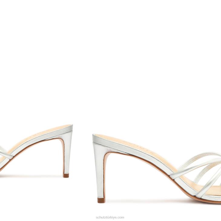 Schutz N42F234rachel gündelik metalik deri sandalet gümüş