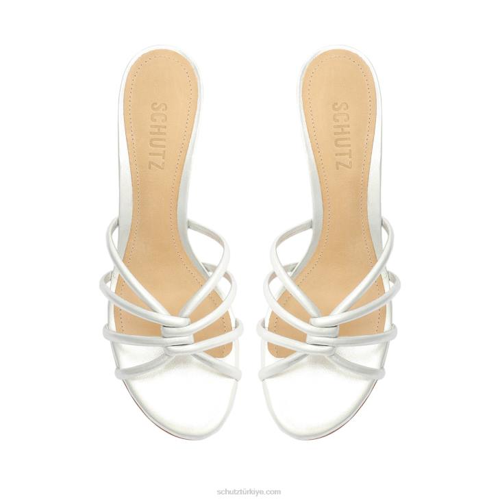 Schutz N42F234rachel gündelik metalik deri sandalet gümüş