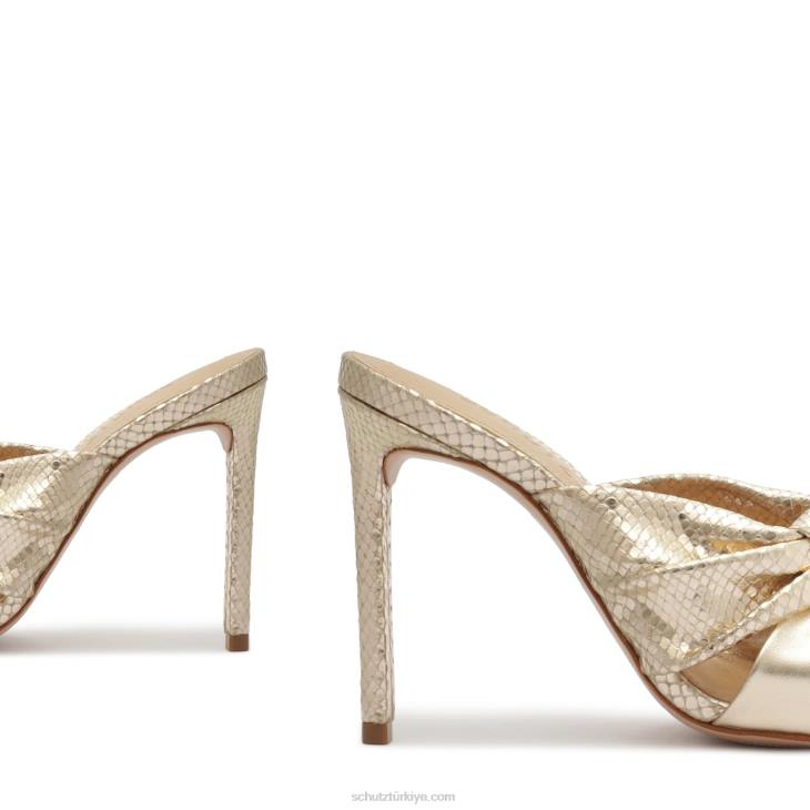 Schutz N42F239mindy metalik napa sandalet altın