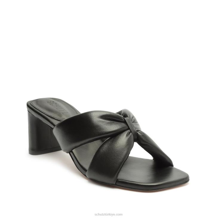 Schutz N42F23peri orta napa deri sandalet siyah