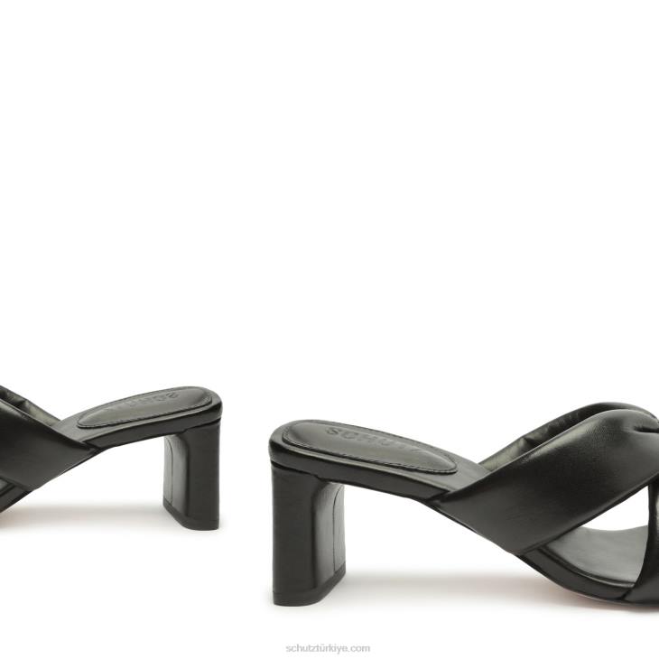 Schutz N42F23peri orta napa deri sandalet siyah