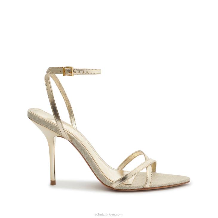 Schutz N42F242claudia metalik deri sandalet altın