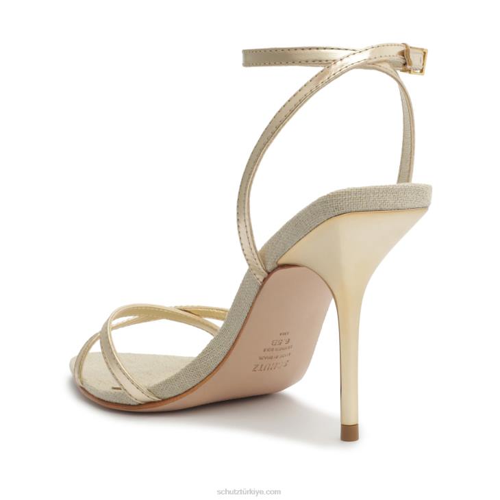 Schutz N42F242claudia metalik deri sandalet altın