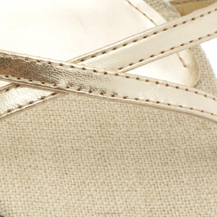 Schutz N42F242claudia metalik deri sandalet altın