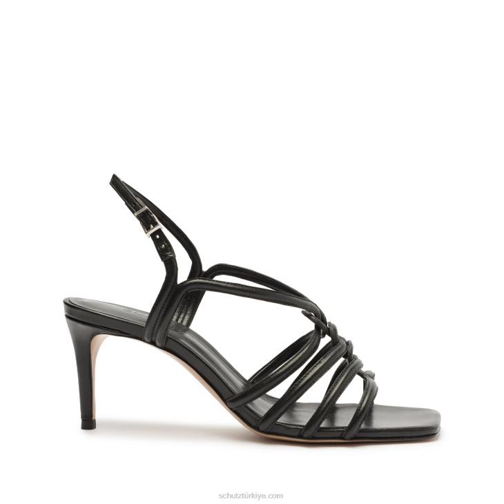 Schutz N42F251octavia orta boy dana derisi sandalet siyah
