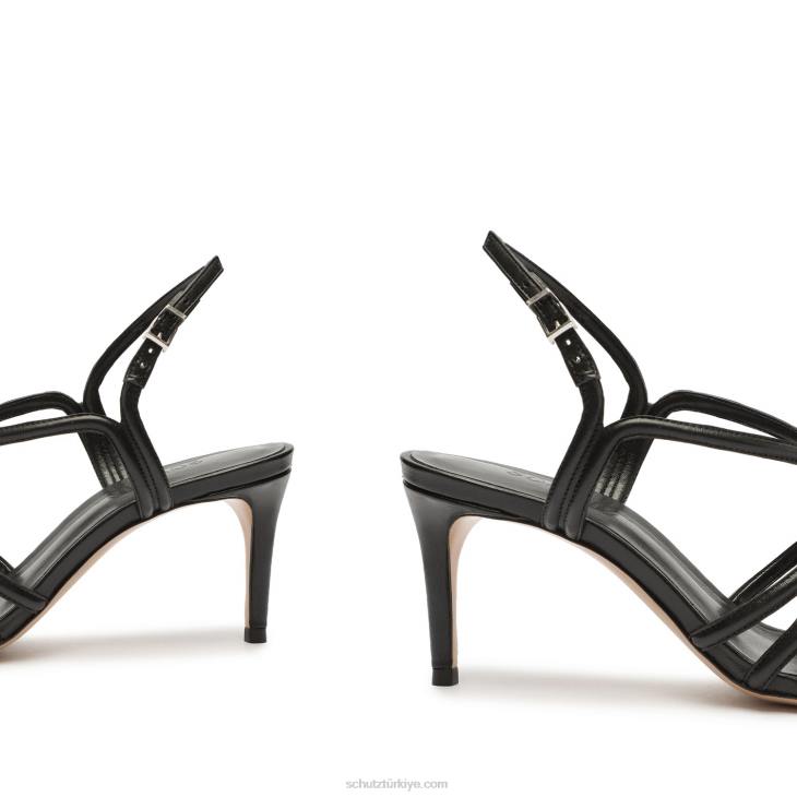 Schutz N42F251octavia orta boy dana derisi sandalet siyah