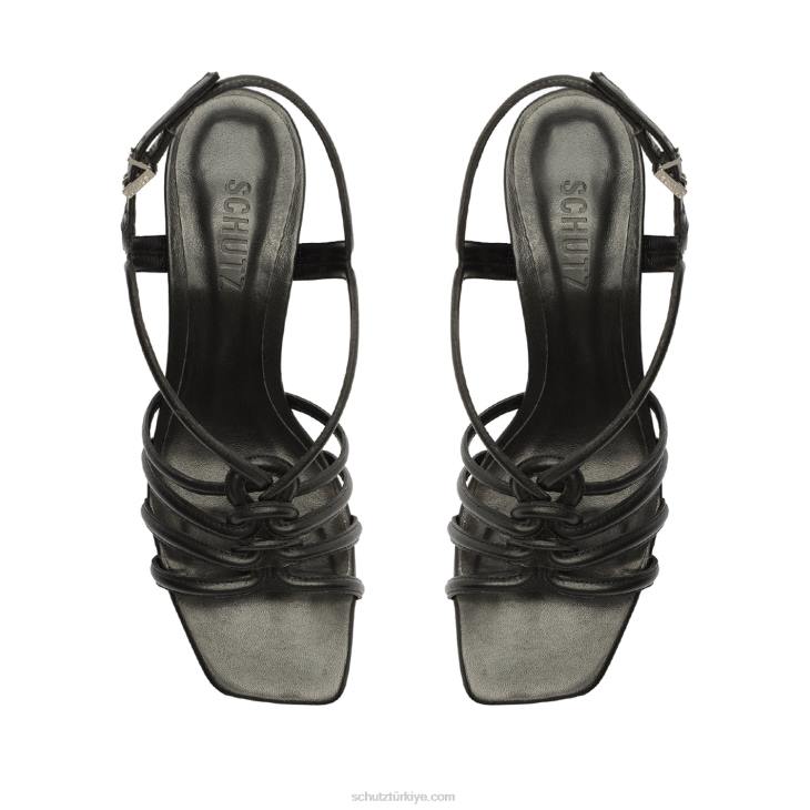 Schutz N42F251octavia orta boy dana derisi sandalet siyah