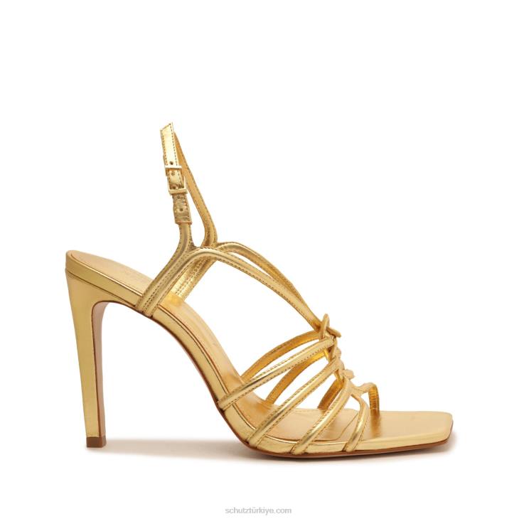 Schutz N42F252octavia metalik deri sandalet altın