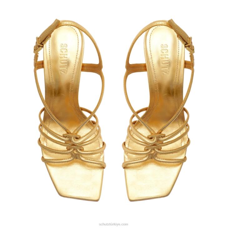 Schutz N42F252octavia metalik deri sandalet altın