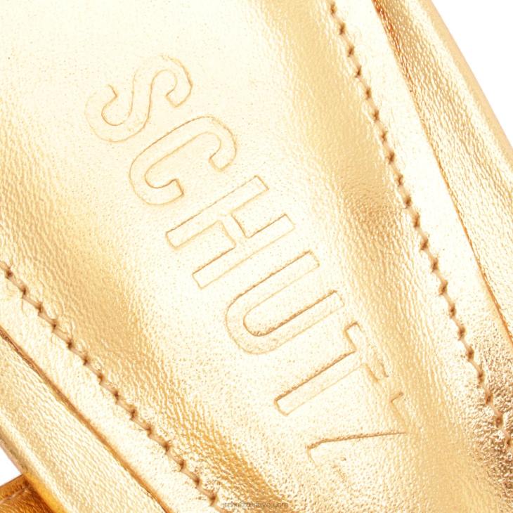 Schutz N42F253octavia orta metalik deri sandalet altın