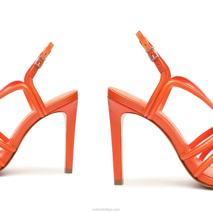 Schutz N42F254octavia dana derisi sandalet alev turuncu