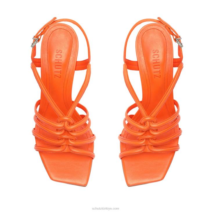 Schutz N42F254octavia dana derisi sandalet alev turuncu
