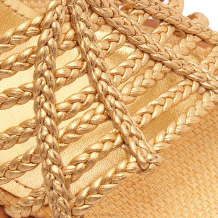 Schutz N42F255adele metalik deri sandalet altın