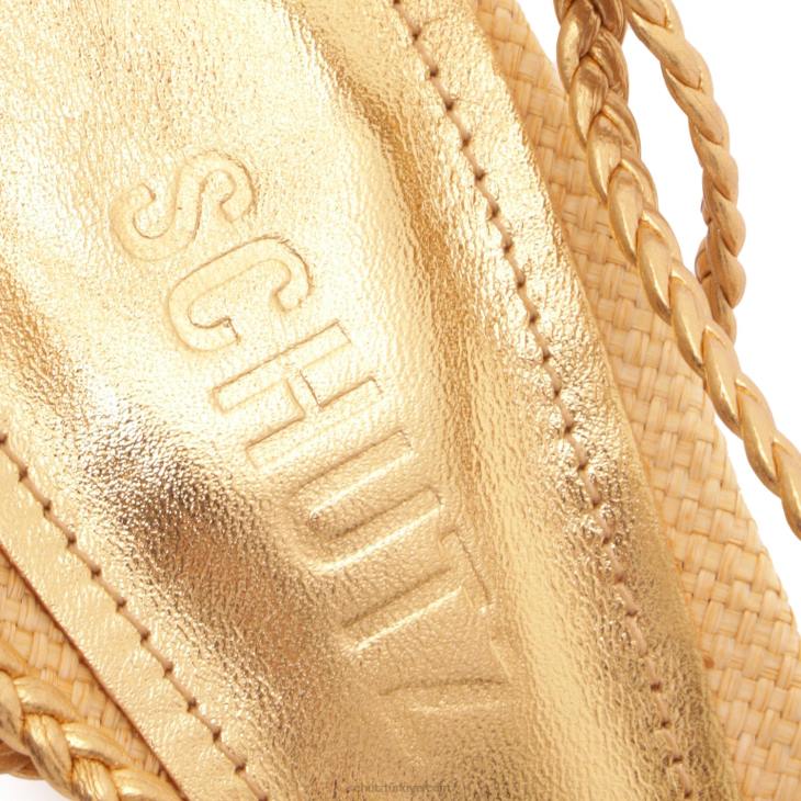 Schutz N42F255adele metalik deri sandalet altın