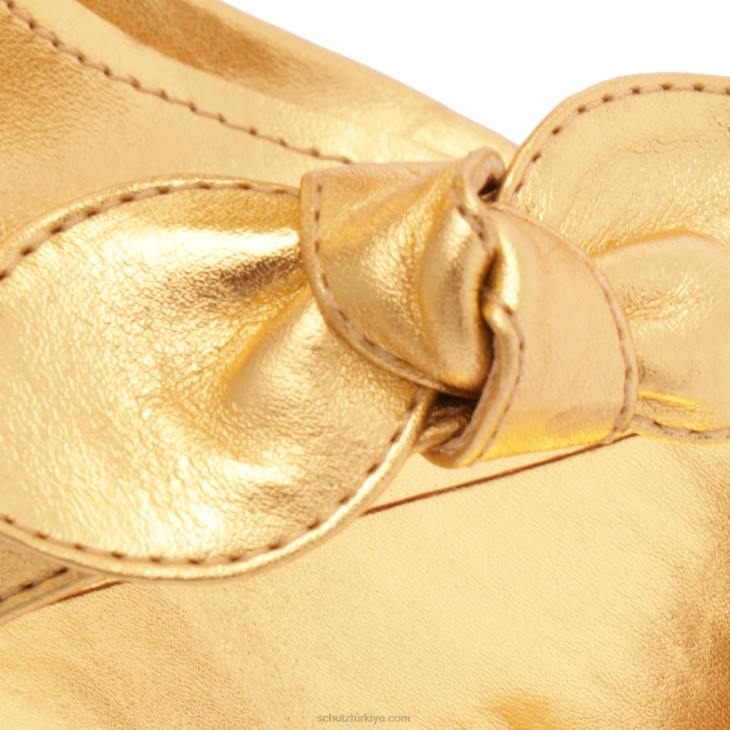 Schutz N42F257alia yüksek metalik deri sandalet altın