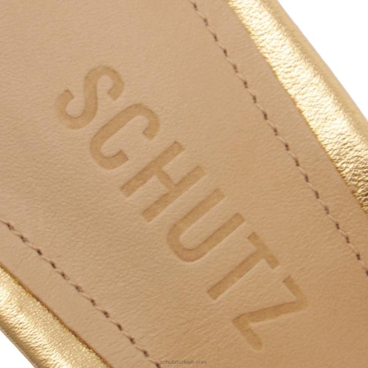 Schutz N42F25ully metalik deri sandalet altın