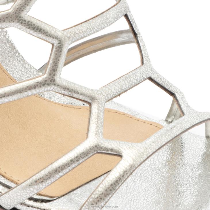 Schutz N42F266julianna hafta sonu metalik deri sandalet gümüş