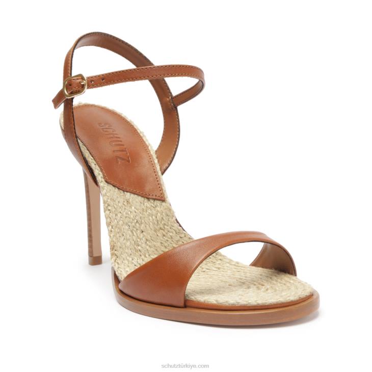 Schutz N42F268marbella atanado deri sandalet yeni ahşap